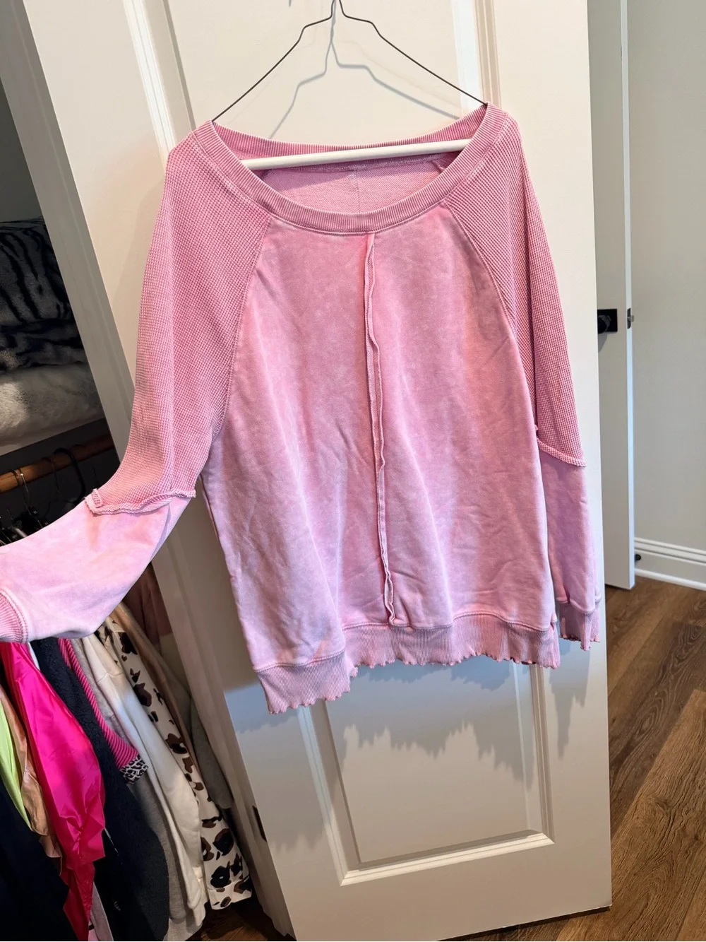 Washed Pink Crewneck Sweatshirt - Relaxed Everyday Pullover